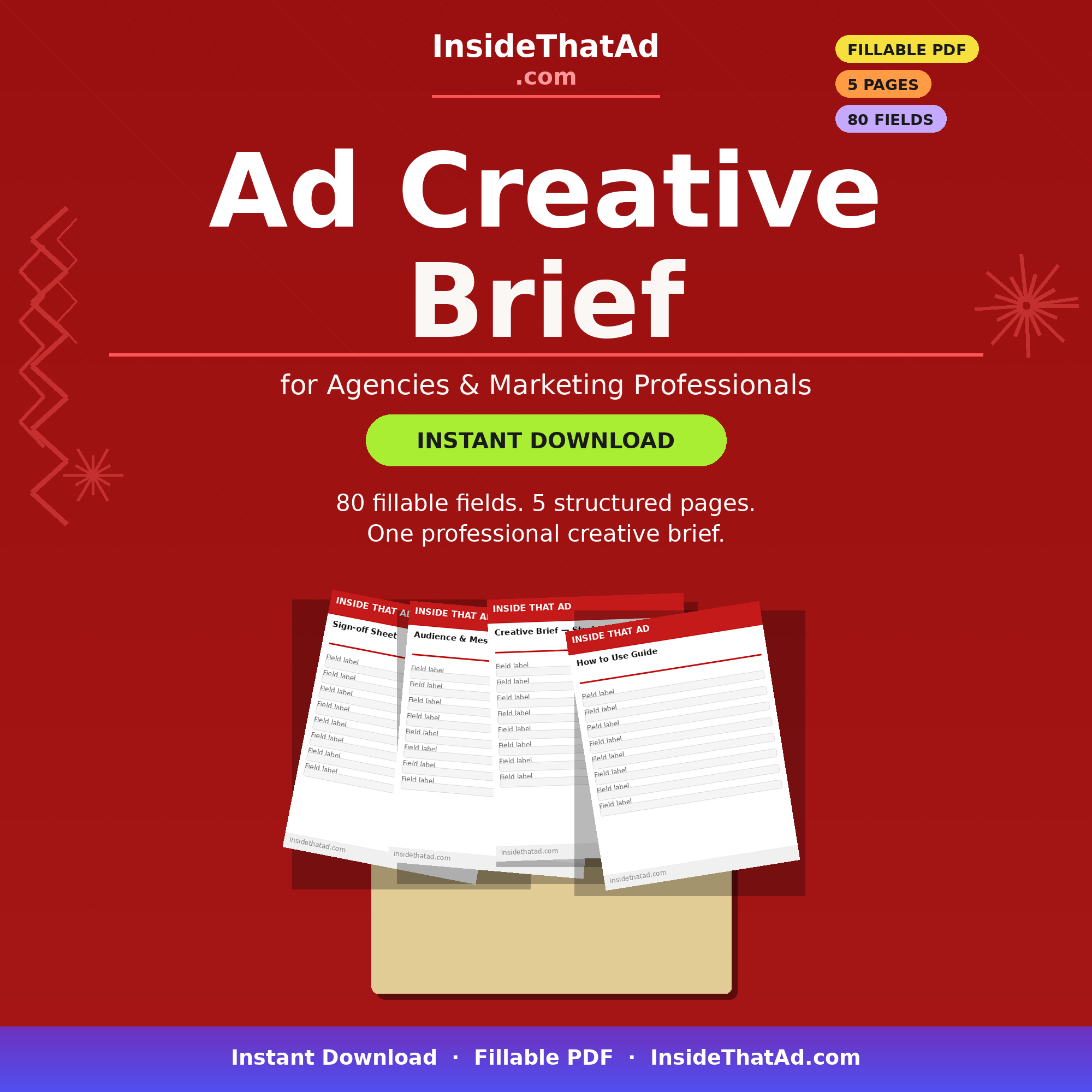 Ad Creative Brief Template — Fillable PDF